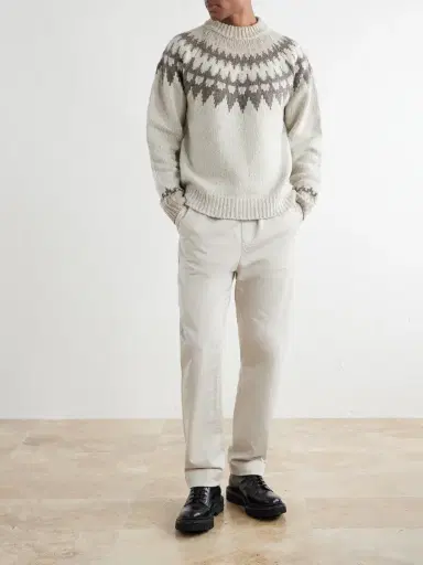 Hartford Donegal Jacquard Wool-Blend Sweater - Men | Thumbnail 2 Hartford Donegal Jacquard Wool-Blend Sweater - Men | Thumbnail 2