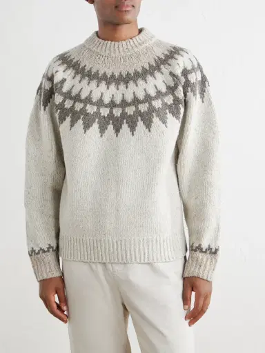 Hartford Donegal Jacquard Wool-Blend Sweater - Men | Thumbnail 3 Hartford Donegal Jacquard Wool-Blend Sweater - Men | Thumbnail 3