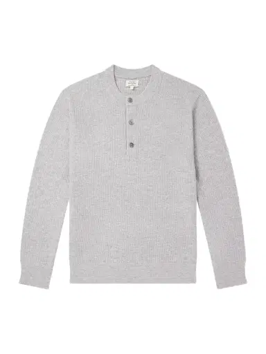 Hartford Wool and Cashmere-Blend Waffle Henley Sweater - Men | Thumbnail 1