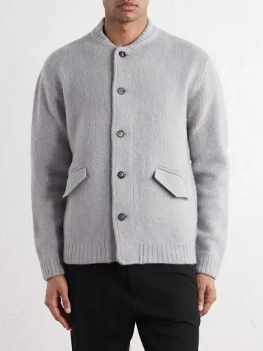 Slowear Wool and Cashmere-Blend Knitted Bomber Jacket - Men | Thumbnail 3