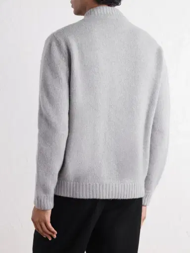 Slowear Wool and Cashmere-Blend Knitted Bomber Jacket - Men | Thumbnail 4
