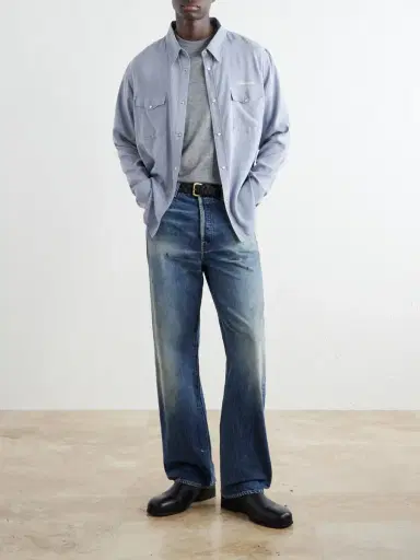 Visvim Social Sculpture 01 Wide-Leg Distressed Jeans - Men | Thumbnail 2