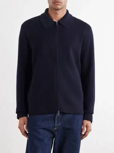 Orlebar Brown Shelby Ribbed Merino Wool Zip-Up Sweater - Men | Thumbnail 3