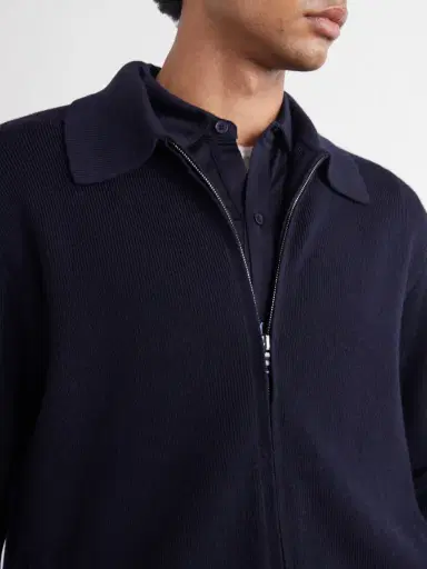 Orlebar Brown Shelby Ribbed Merino Wool Zip-Up Sweater - Men | Thumbnail 5
