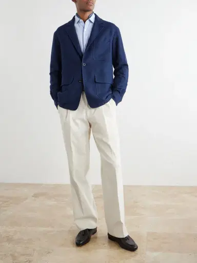 Ralph Lauren Purple Label Cotton-Blend Waffle-Knitted Blazer Jacket - Men | Thumbnail 2