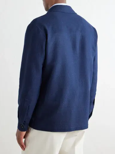 Ralph Lauren Purple Label Cotton-Blend Waffle-Knitted Blazer Jacket - Men | Thumbnail 4