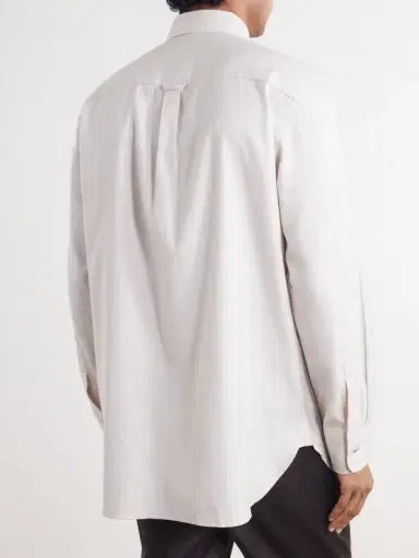 Paul Smith Button-Down Collar Cotton and Lyocell-Blend Herringbone Shirt - Men | Thumbnail 4 Paul Smith Button-Down Collar Cotton and Lyocell-Blend Herringbone Shirt - Men | Thumbnail 4