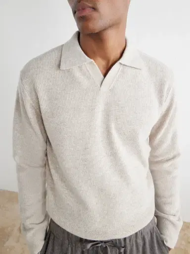 Hartford Ribbed Recycled Wool and Cashmere-Blend Polo Shirt - Men | Thumbnail 5
