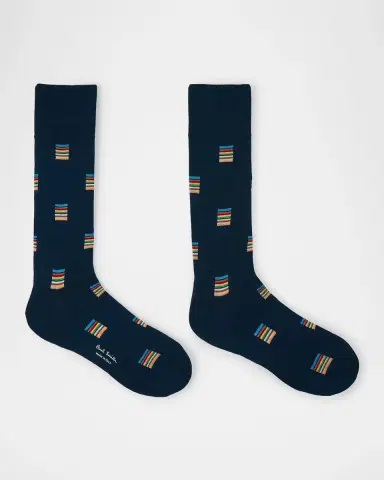 Paul Smith Men's Jonas Signature Stripe Block Crew Socks | Thumbnail 2