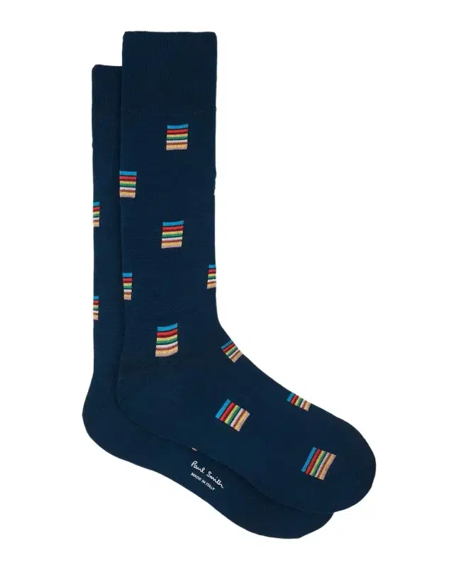 Paul Smith Men's Jonas Signature Stripe Block Crew Socks