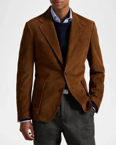 Polo Ralph Lauren Men's The RL67 Suede Two-Button Sport Jacket | Thumbnail 4 Polo Ralph Lauren Men's The RL67 Suede Two-Button Sport Jacket | Thumbnail 4