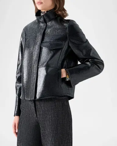 Akris punto Faux-Leather Lacquer Jacket | Thumbnail 6