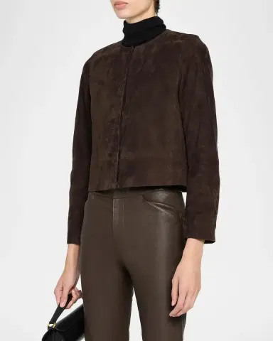 Vince Cropped Suede Jacket | Thumbnail 4