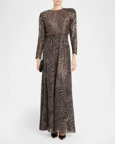 Ralph Lauren Collection Shannen Foiled Chiffon Evening Dress | Thumbnail 2 Ralph Lauren Collection Shannen Foiled Chiffon Evening Dress | Thumbnail 2