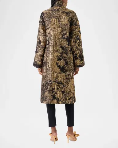 Akris Metallic Jacquard Oversized Coat | Thumbnail 3 Akris Metallic Jacquard Oversized Coat | Thumbnail 3