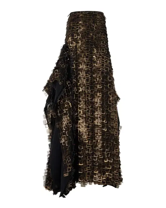 Akris Geometric Lattice Maxi Skirt