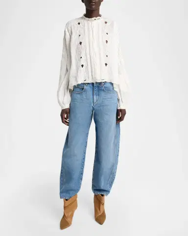 Isabel Marant Rubra Embroidered Ramie Button-Down Top | Thumbnail 2 Isabel Marant Rubra Embroidered Ramie Button-Down Top | Thumbnail 2