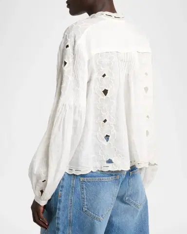 Isabel Marant Rubra Embroidered Ramie Button-Down Top | Thumbnail 3 Isabel Marant Rubra Embroidered Ramie Button-Down Top | Thumbnail 3