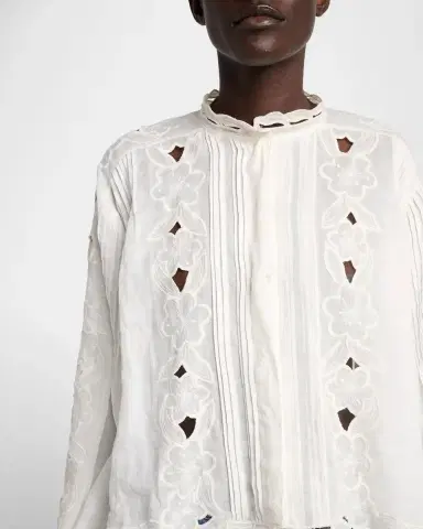 Isabel Marant Rubra Embroidered Ramie Button-Down Top | Thumbnail 5 Isabel Marant Rubra Embroidered Ramie Button-Down Top | Thumbnail 5