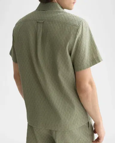 Scotch & Soda Men's Jacquard Seersucker Short-Sleeve Shirt | Thumbnail 3 Scotch & Soda Men's Jacquard Seersucker Short-Sleeve Shirt | Thumbnail 3
