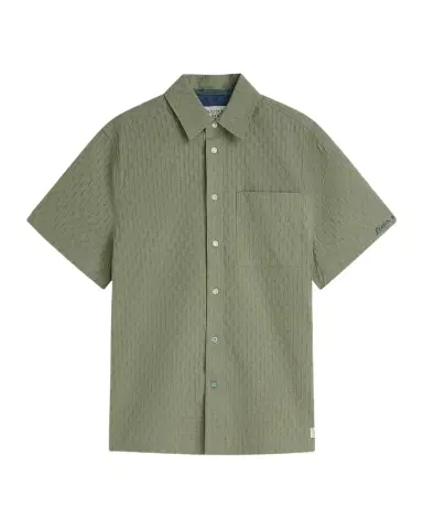 Scotch & Soda Men's Jacquard Seersucker Short-Sleeve Shirt | Thumbnail 1 Scotch & Soda Men's Jacquard Seersucker Short-Sleeve Shirt | Thumbnail 1