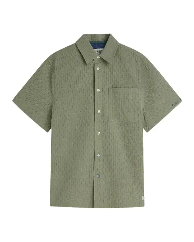 Scotch & Soda Men's Jacquard Seersucker Short-Sleeve Shirt