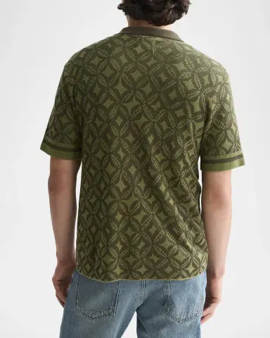 Scotch & Soda Men's Jacquard Knit Short-Sleeve Sweater | Thumbnail 3 Scotch & Soda Men's Jacquard Knit Short-Sleeve Sweater | Thumbnail 3