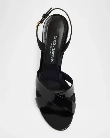 Dolce & Gabbana 105mm Patent Leather Crisscross Sandals | Thumbnail 6 Dolce & Gabbana 105mm Patent Leather Crisscross Sandals | Thumbnail 6