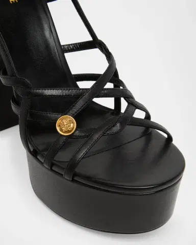 Versace 140mm Medusa Leather Platform Sandals | Thumbnail 3 Versace 140mm Medusa Leather Platform Sandals | Thumbnail 3