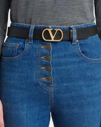 Valentino Garavani VLogo Signature Leather Belt 30MM | Thumbnail 2