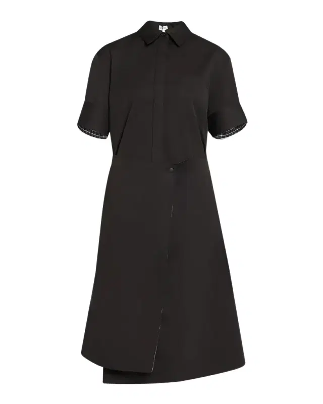 Wrapped Short-Sleeve Midi Shirtdress Wrapped Short-Sleeve Midi Shirtdress