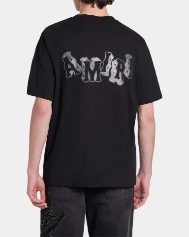 AMIRI Men's Crystal-Embellished Logo Cotton T-Shirt | Thumbnail 3 AMIRI Men's Crystal-Embellished Logo Cotton T-Shirt | Thumbnail 3
