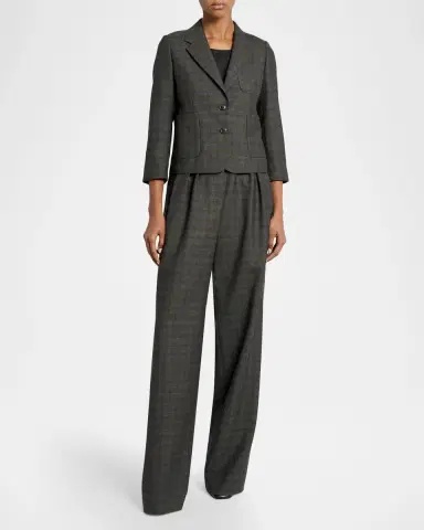 Dries Van Noten Check Single-Breasted Shrunken Jacket | Thumbnail 2