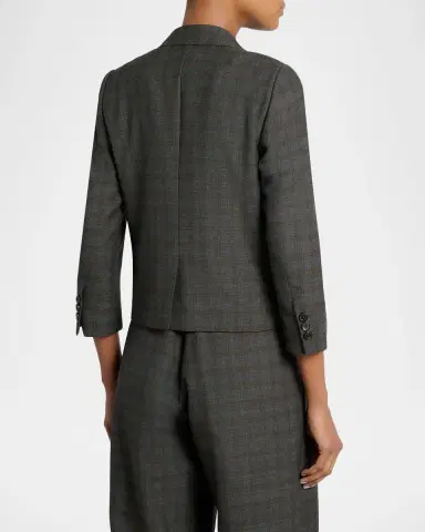 Dries Van Noten Check Single-Breasted Shrunken Jacket | Thumbnail 3