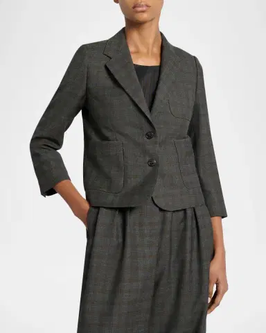 Dries Van Noten Check Single-Breasted Shrunken Jacket | Thumbnail 4