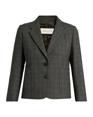 Dries Van Noten Check Single-Breasted Shrunken Jacket | Thumbnail 1