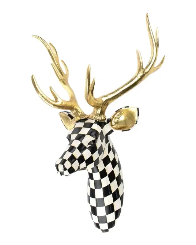 MacKenzie-Childs Courtly Check Stag Wall Decor