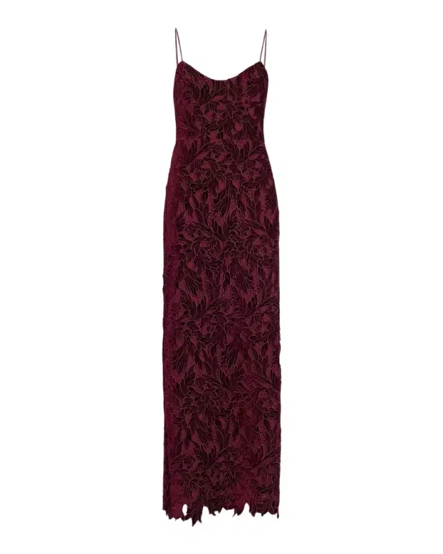 As It May Charlotte Sleeveless Velvet Lace Column Gown