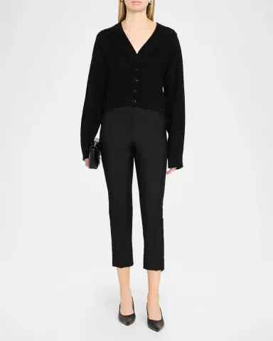Jason Wu Collection Sculptural Merino Wool Crop V-Neck Cardigan | Thumbnail 2