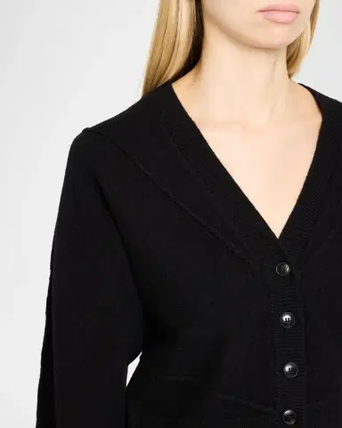 Jason Wu Collection Sculptural Merino Wool Crop V-Neck Cardigan | Thumbnail 5