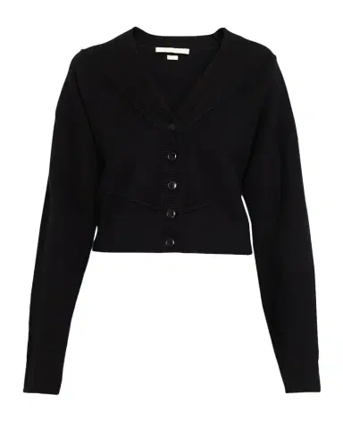 Jason Wu Collection Sculptural Merino Wool Crop V-Neck Cardigan | Thumbnail 1