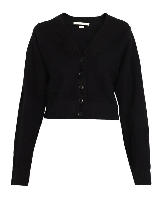 Jason Wu Collection Sculptural Merino Wool Crop V-Neck Cardigan