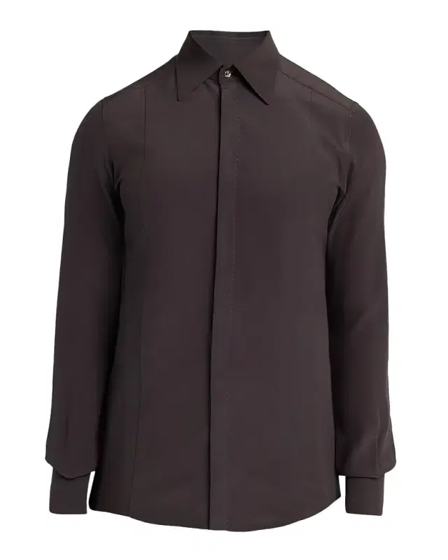 Dolce & Gabbana Men's Silk Long-Sleeve Collared Shirt
