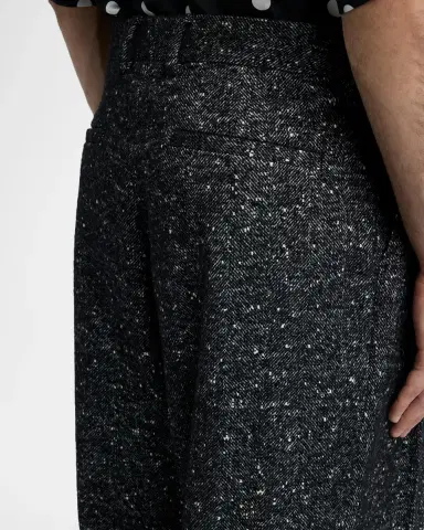 Dolce & Gabbana Men's Wool-Blend Speckled Wide-Leg Trousers | Thumbnail 5