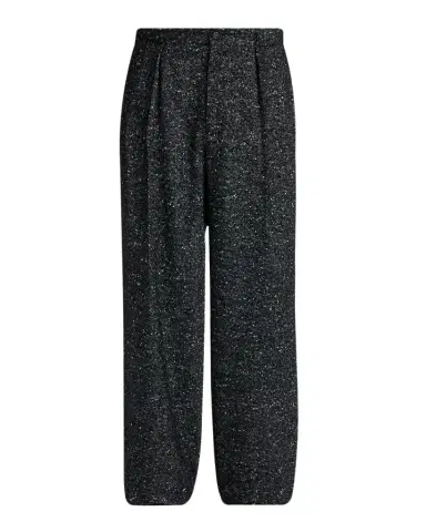 Dolce & Gabbana Men's Wool-Blend Speckled Wide-Leg Trousers | Thumbnail 1