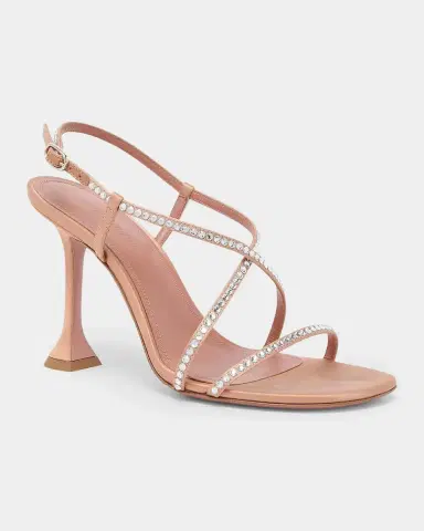 Amina Muaddi Sally 95MM Crystal-Embellished Silk Sandals | Thumbnail 5 Amina Muaddi Sally 95MM Crystal-Embellished Silk Sandals | Thumbnail 5