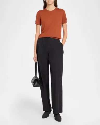 Theory Regal Merino Wool Short-Sleeve Crew T-Shirt | Thumbnail 2