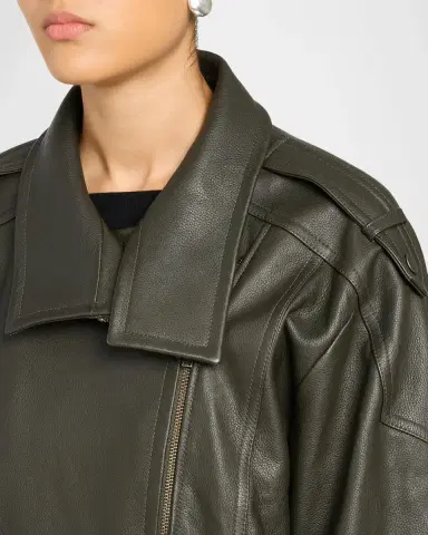Vince Oversized Leather Aviator Jacket | Thumbnail 5 Vince Oversized Leather Aviator Jacket | Thumbnail 5