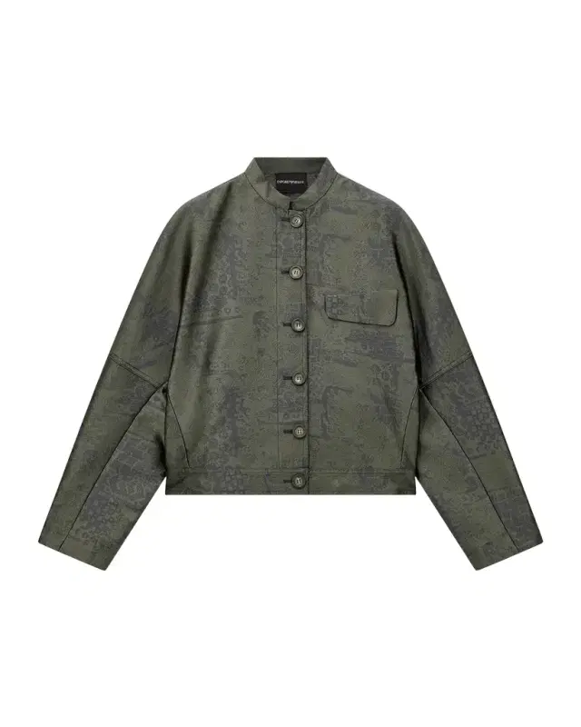 Emporio Armani Caban Abstract Jacquard Coat