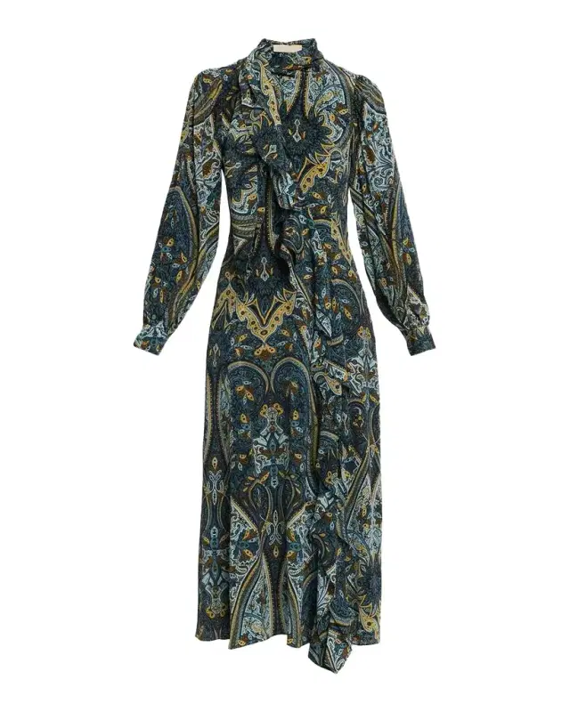 Ulla Johnson Sabrina Long-Sleeve Silk Maxi Dress